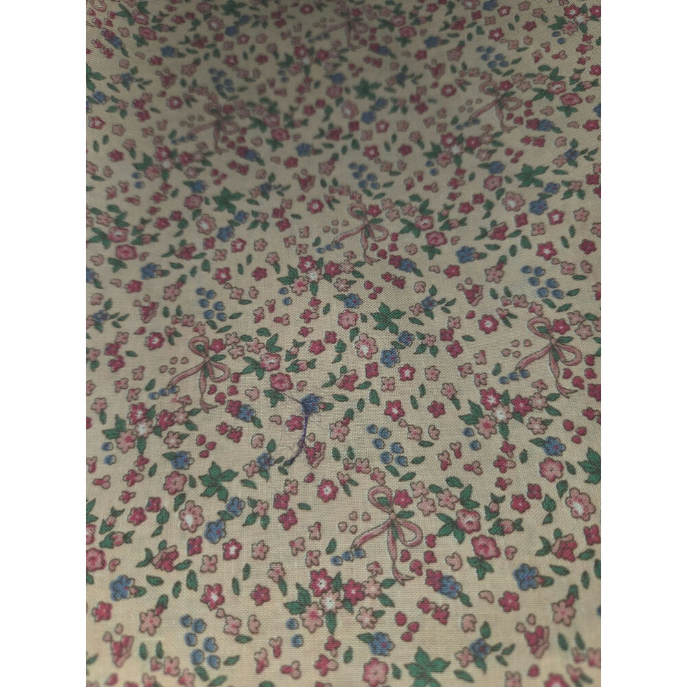Vintage Cotton Fabric Pink Floral 4 Yards